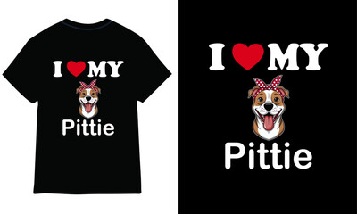pittie bull dog lover  t-shirt design