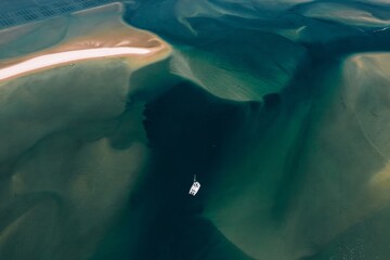 Fototapeta premium Stunning aerial view of Alvor Lagoon, Algarve