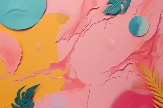 A pink document featuring a stylish layout on a monochromatic background