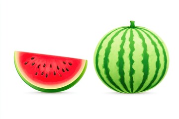 Delicious watermelon slice isolated on white