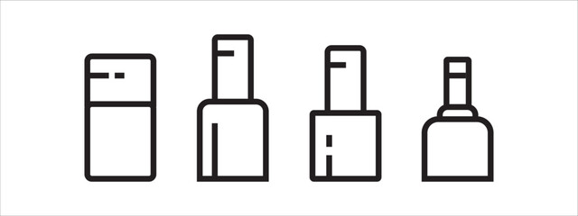 Icon set of parfume bottles isolated on white