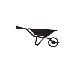 Wheelbarrow icon sign