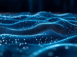 Abstract digital waves in dark space