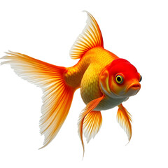 Obraz premium A vibrant goldfish swimming.