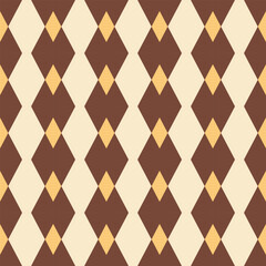 Seamless abstract geometric pattern in brown and yellow colors. Vector Illustration.