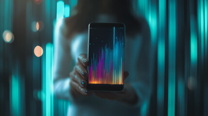 Professional business woman working on a project together in the office Using economic growth charts and network connections to accompany the data. in Innovation analyzing future trends