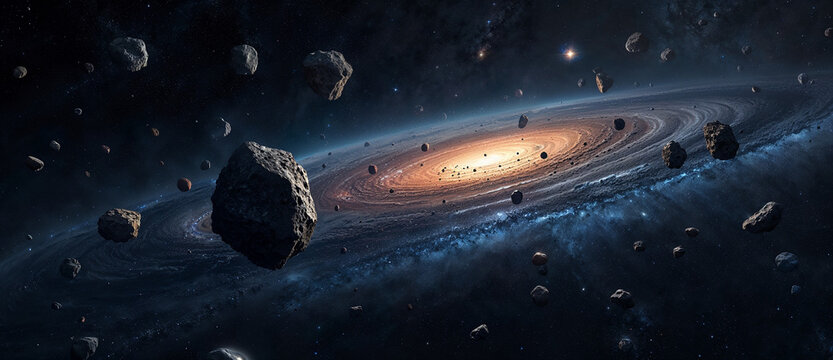 Oort Clouds, asteroids in space 