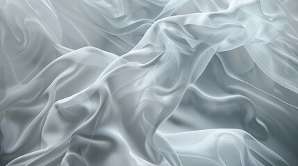 Obraz premium Abstract ethereal white fabric waves flowing delicately in gentle light