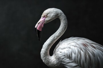 Fototapeta premium A flamingo in a minimalist art style, focused only on key details.