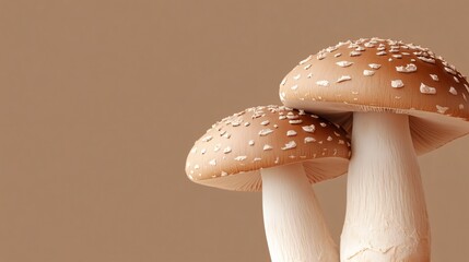 Lingzhi Mushroom on Brown Background