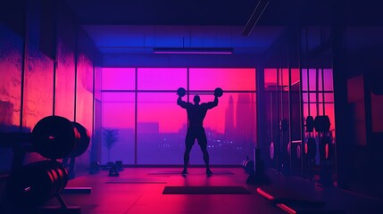 Person Lifting Weights in a Modern Gym with High-Energy Vibes - Strength and Determination in Action