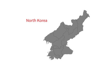 North Korea Map vector illustration. North Korea Map silhouette