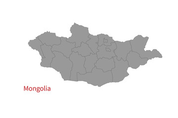 Mongolia Map vector illustration. Mongolia Map silhouette