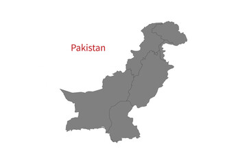 Pakistan Map vector illustration. Pakistan Map silhouette