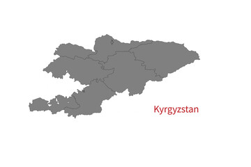 Kyrgyzstan Map vector illustration. Kyrgyzstan Map silhouette