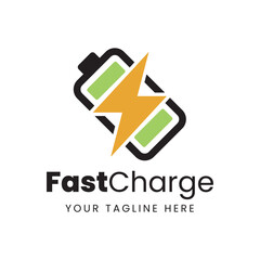 Fast charging battery, Electric charge icon, Isolated on black background, Vector illustration