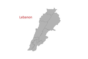 Lebanon Map vector illustration. Lebanon Map silhouette
