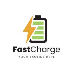 Fast charging battery, Electric charge icon, Isolated on black background, Vector illustration