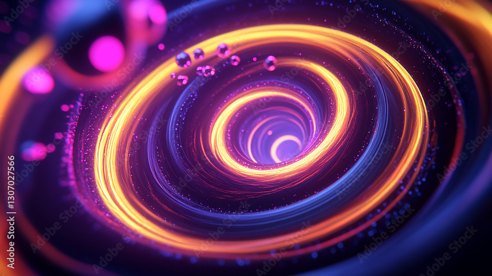Aufkleber abstract image of swirling orange and purple light trails creating a vortex effect, symbolizing ener