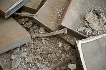 Iron and steel slap detail concept factory background.