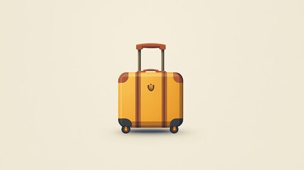 Minimal Vector Icon of Suitcase on Solid Color Background – Modern Travel and Luggage Symbol for UI Design