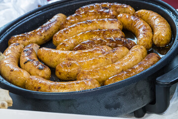 Grilled sausages with spices. Traditional polish food