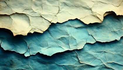 Crumpled Blue and White Paper Texture Background