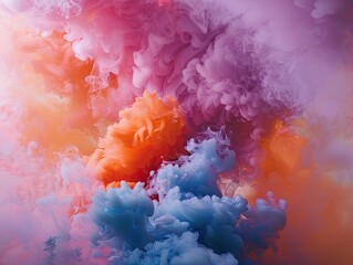 Colorful ink swirling in water creating mesmerizing abstract formations