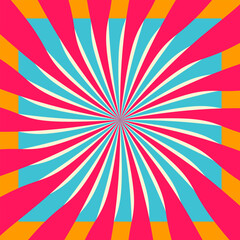 Fototapeta premium Vintage red and blue rays retro burst background