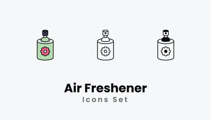 Air Freshener Icons thin line and glyph vector icon stock illustration
