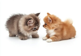 Fototapeta premium Cute Cat and Dog Friends