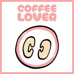 Hand-drawn coffee bean illustration forming 