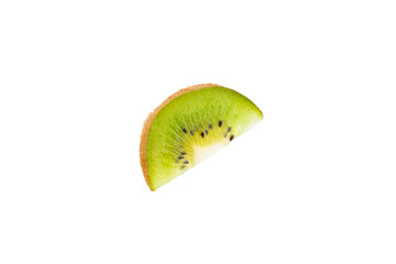 Kiwi isolated on white background. Whole fruit and slices pieces of kiwi on white background. fresh...