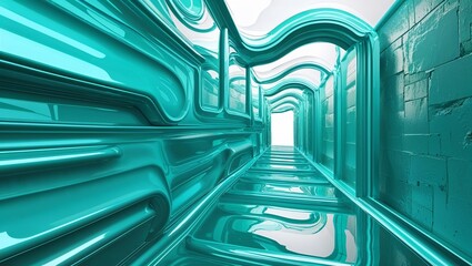 Glossy turquoise subway texture on abstract background design illustration 