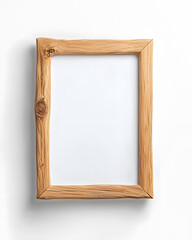 Fototapeta premium 3d Wooden picture frame mock up isolated on white background