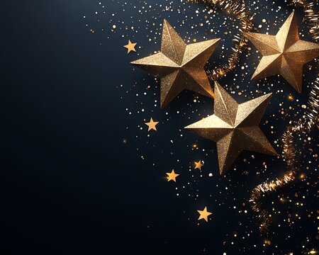Gold Stars Festive Background