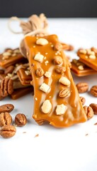 Toffee Brittle Nuts Bundle White Background