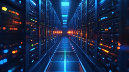 Fototapeta premium Blockchainpowered cloud security, decentralized cloud storage with encrypted digital ledgers