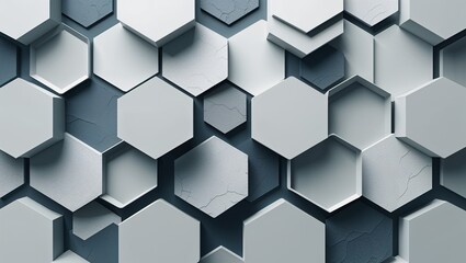 Naklejka premium Pale gray hexagon texture on abstract background design illustration 