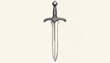 Ceremonial dagger sketch showcasing detailed engravings, timeless elegance
