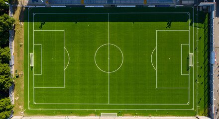 Top View Soccer Field with green grass