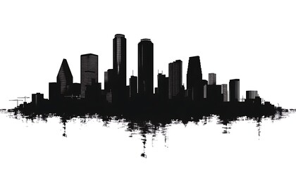 Fototapeta premium Dallas Skyline Silhouette