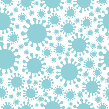 Virus or germ icons seamless pattern on white background illness and desiease concept vector pattern background Covid-19 icons background can be used for wallpaper wrapping paper or for website