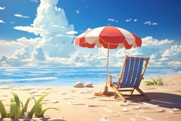 Beach furniture outdoors cartoon.