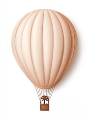 Fototapeta premium Key discipline success passion solution. A simple, stylized illustration of a hot air balloon with a beige color scheme, featuring a basket suspended below.