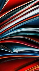 Abstract Colorful Stack of Books and Magazines