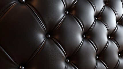 Fototapeta premium A richly textured wall panel with quilted leather, deep button tufting, luxurious and sophisticated vibe, ultra-detailed, high resolution.
