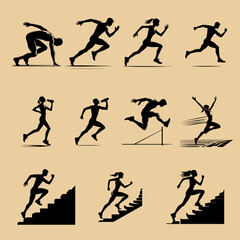  Running Silhouettes Set