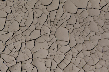 Drought thirst soil shot from above.