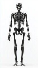 Detailed human skeleton model anatomical bones joints AI generated AI generated